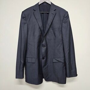 Z Zegna Blazer Mens 42L EU 52L Navy Blue Wool Mohair Two Button Sport Coat